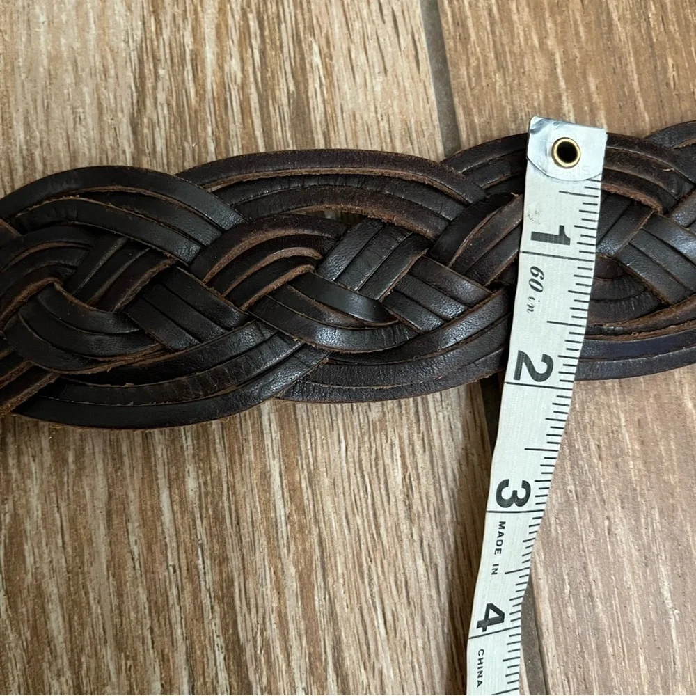 Old Navy Brown Braided Wide Leather Belt